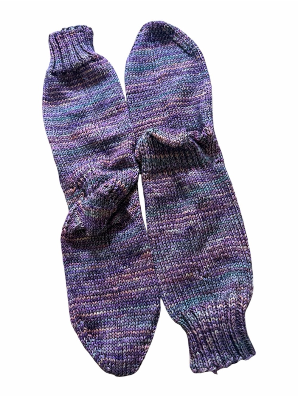 Hand Knit Malabrigo Superwash Merino Wool Cozy Socks Women’s M/L Purple Pink